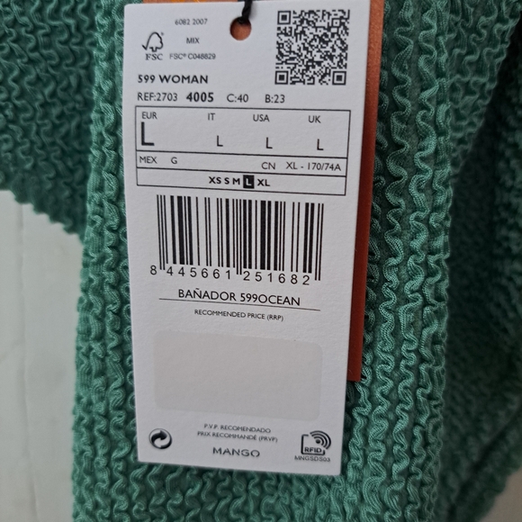 Green MANGO swimsuit size L. New with tags. - Picture 4 of 6